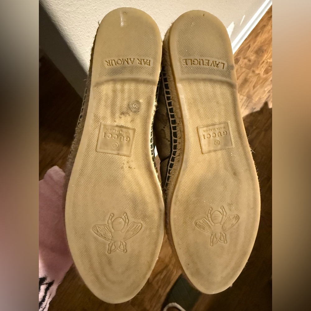 Gucci Black and Cream Espadrille Flats - Picture 6 of 7